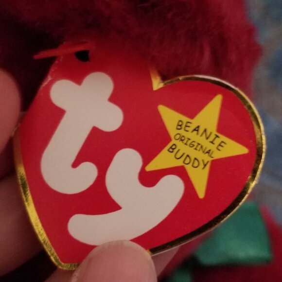 Limited edition cranberry Ty Teddy beanie buddy - Picture 5 of 11